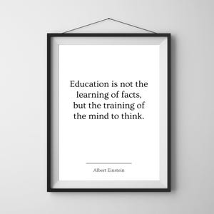 Albert Einstein Quote Print: Inspirational Classroom Wall Art, Motivational Printable Poster, Digital Download