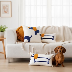 Dachshund Pillow Cover: Sausage Dog Cushion Case, Nursery Decor & Dog Lover Gift