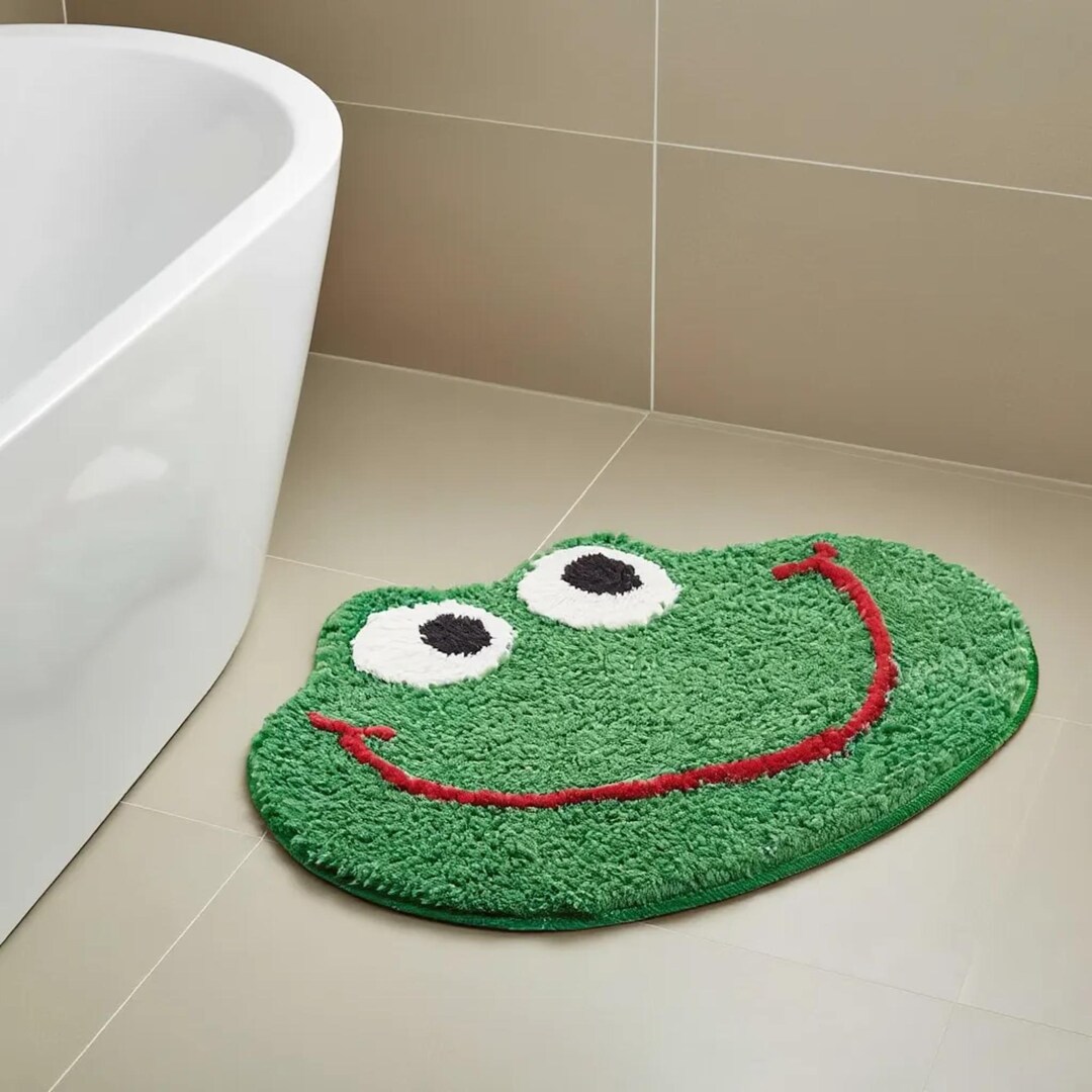 Frog Shaggy Rug: Soft Flocked Cartoon Animal Floor Mat for Kids - Etsy