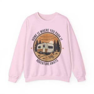 Home Is Where You Park It Retro Badge Hoodie - High-End Glamping Sweatshirt - Nature Inspired Travel Gift - Nomad Lifestyle Gear image 8