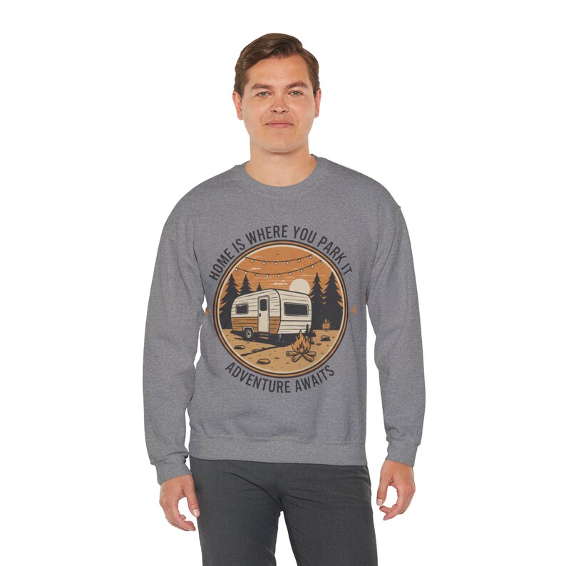 Home Is Where You Park It Retro Badge Hoodie - High-End Glamping Sweatshirt - Nature Inspired Travel Gift - Nomad Lifestyle Gear image 9