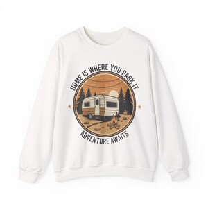 Home Is Where You Park It Retro Badge Hoodie - High-End Glamping Sweatshirt - Nature Inspired Travel Gift - Nomad Lifestyle Gear image 5
