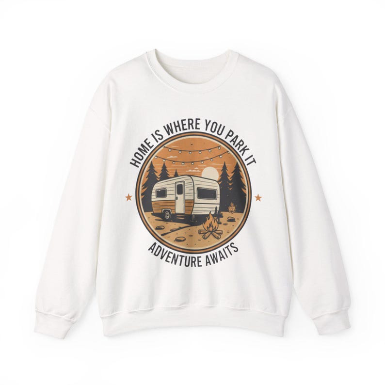 Home Is Where You Park It Retro Badge Hoodie - High-End Glamping Sweatshirt - Nature Inspired Travel Gift - Nomad Lifestyle Gear image 5