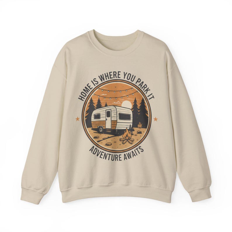Home Is Where You Park It Retro Badge Hoodie - High-End Glamping Sweatshirt - Nature Inspired Travel Gift - Nomad Lifestyle Gear image 6