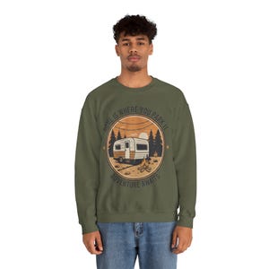 Home Is Where You Park It Retro Badge Hoodie - High-End Glamping Sweatshirt - Nature Inspired Travel Gift - Nomad Lifestyle Gear image 10