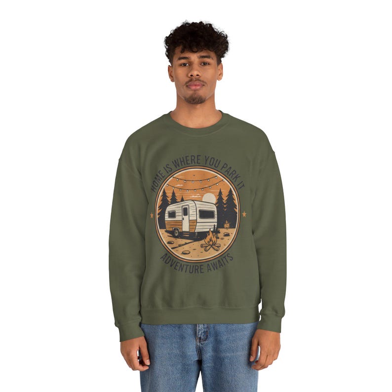 Home Is Where You Park It Retro Badge Hoodie - High-End Glamping Sweatshirt - Nature Inspired Travel Gift - Nomad Lifestyle Gear image 10