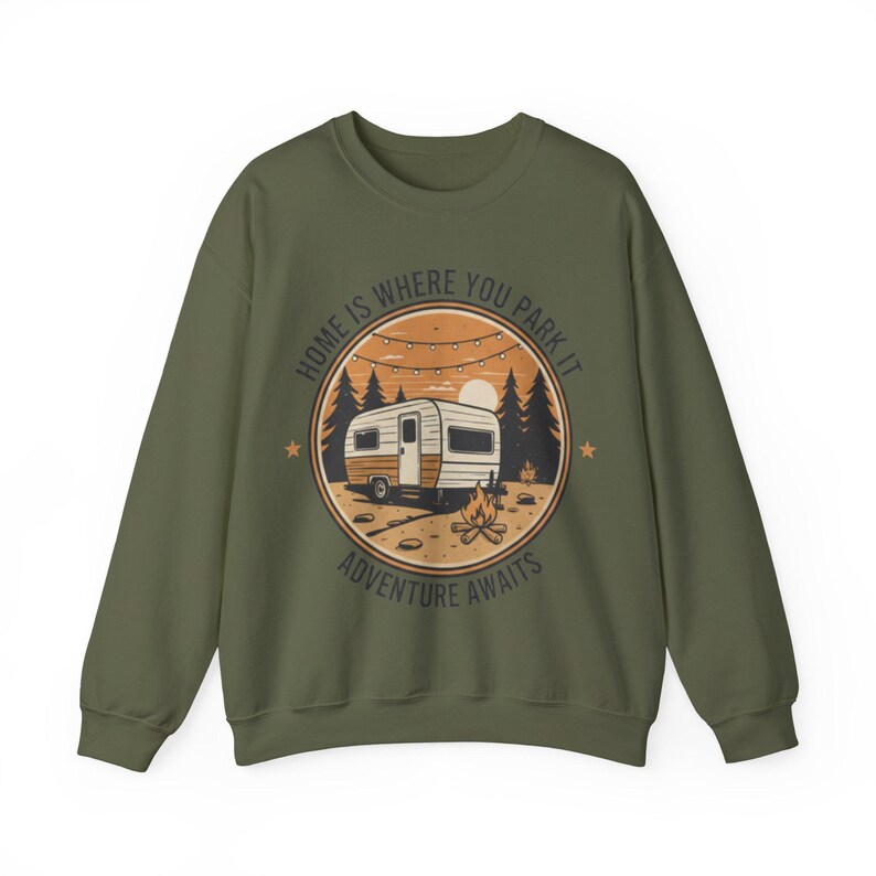 Home Is Where You Park It Retro Badge Hoodie - High-End Glamping Sweatshirt - Nature Inspired Travel Gift - Nomad Lifestyle Gear image 7