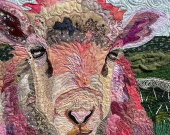 Modello PDF per collage di tessuto con pecorelle