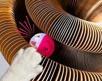 Arranhador interativo para gatos, tapete arranhador dobrável para gatos de interior, brinquedo giratório de papelão para gatos, para exercícios de garras e brincadeiras