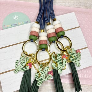 Cactus Lanyard |  Clay Beaded Lanyard | Handmade Lanyard | Cactus Charm | Teacher Lanyard  | Polymer Clay | Clay Beads | Handmade Gift