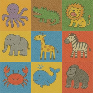 Quadro de imagens de animais infantis