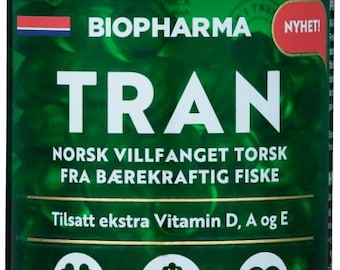 Vitaminas Omega 3 Aceite de pescado noruego / Cápsulas Tran Omega-3 144 unidades
