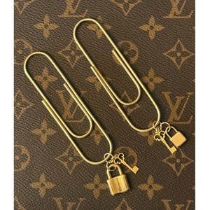 Big Gold Planner Clip with Lock & Key Charms - 2 OPTIONS
