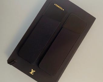 Portapenne/astuccio/custodia adesivo/riutilizzabile nero - Semplice o personalizzato