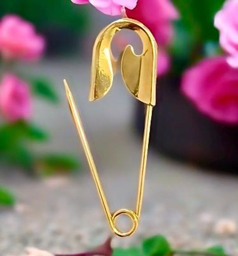 Large 4” Gold Curve Detailed Safety Pin *PIN ONLY* - Etsy