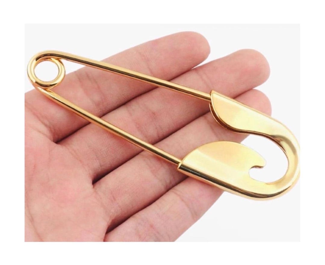 Large 4” Gold Curve Detailed Safety Pin *PIN ONLY* - Etsy