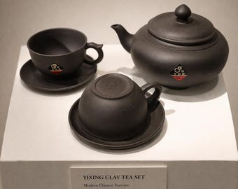 Vintage Chinese Yixing Zisha Tea Set | Handmade Purple Clay Kitchen Decor