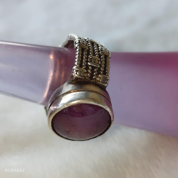 Natural Star Ruby Silver Ring | Handmade Statemen… - image 7