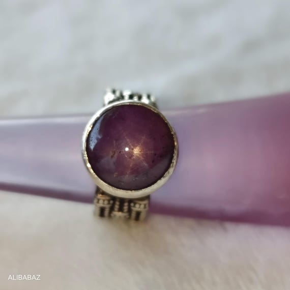 Natural Star Ruby Silver Ring | Handmade Statemen… - image 8