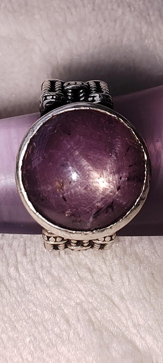 Natural Star Ruby Silver Ring | Handmade Statemen… - image 2