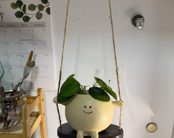 Handmade Smiling Hanging Planter | Whimsical Home Decor