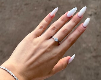 925 Sterling Silver Minimalistic Diamond Boho Retro Diamond Ring Wedding Gift