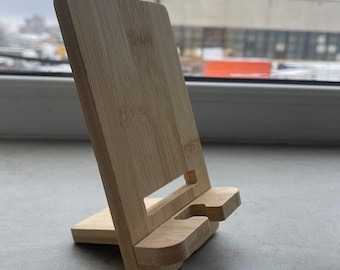 Bamboo Phone & Tablet Stand | Minimalist Charging Dock