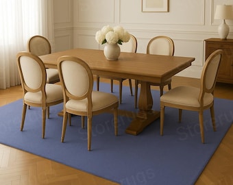 Hand-Tufted Light Blue Wool Rug – Modern Minimalist Solid Carpet