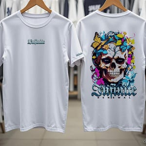 Herren weiß bedrucktes T-Shirt aus Baumwolle