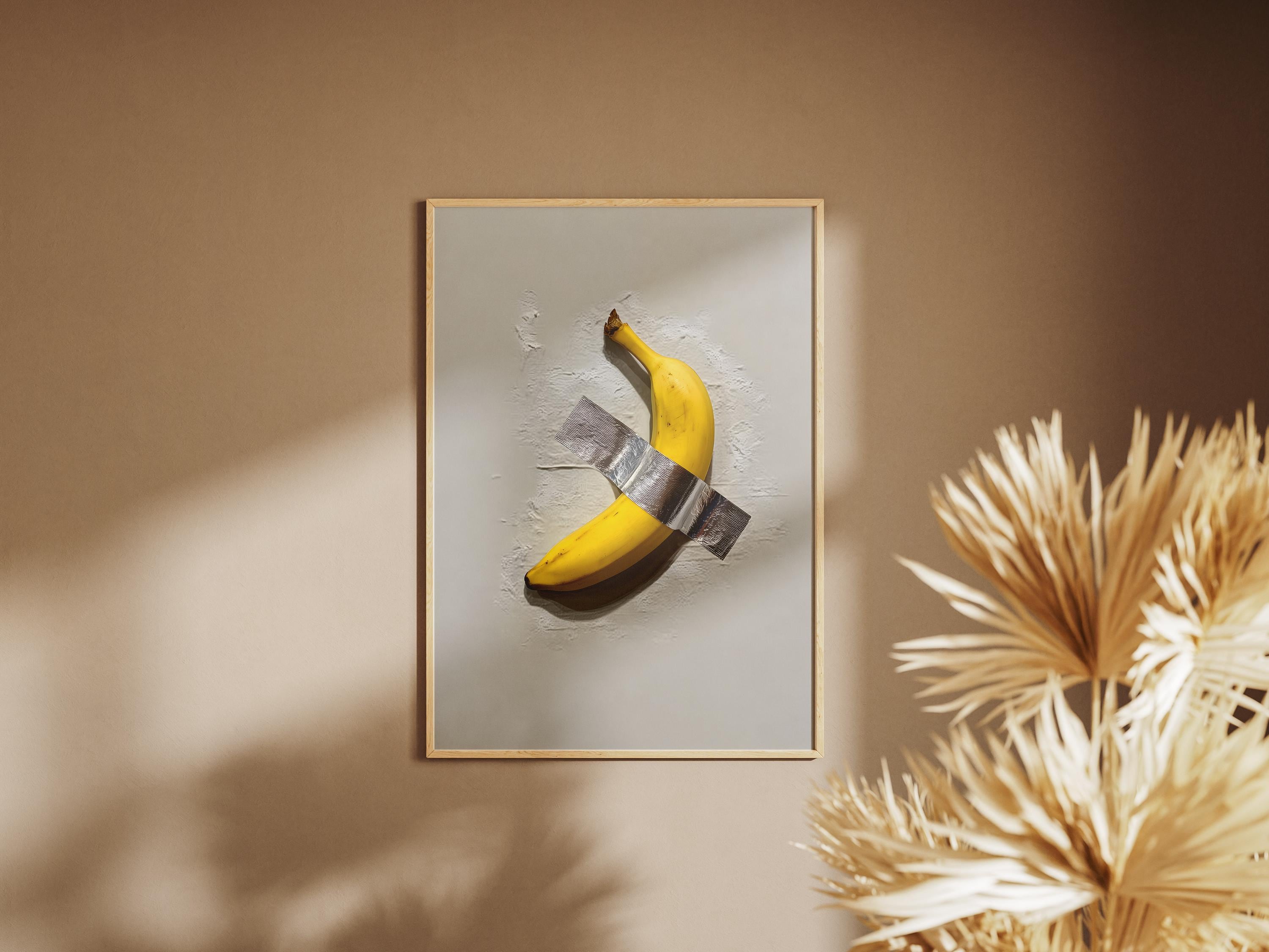 Funny Banana Duct Tape Pop Art Print: Conceptual Wall Art (digital
