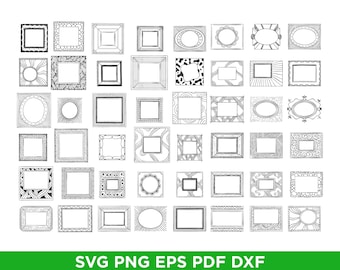Doodle Picture Frames SVG: Hand-Drawn Vintage Borders (Digital Download)