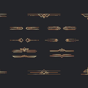 Gold Art Deco Frames Clipart Vintage Bundle - Etsy