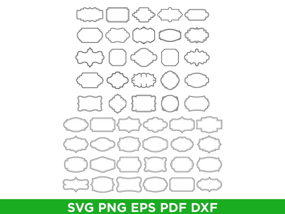 Classic Label Frame Classic Label Frames Svg Bundle, Decorative Vintage Border Vector Eps ...