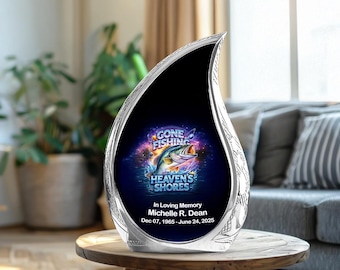 Fishing Urn for Ashes - Gone Fishing Urns for Human Ashes - Urn for Adults - Funeral Keepsake Urn