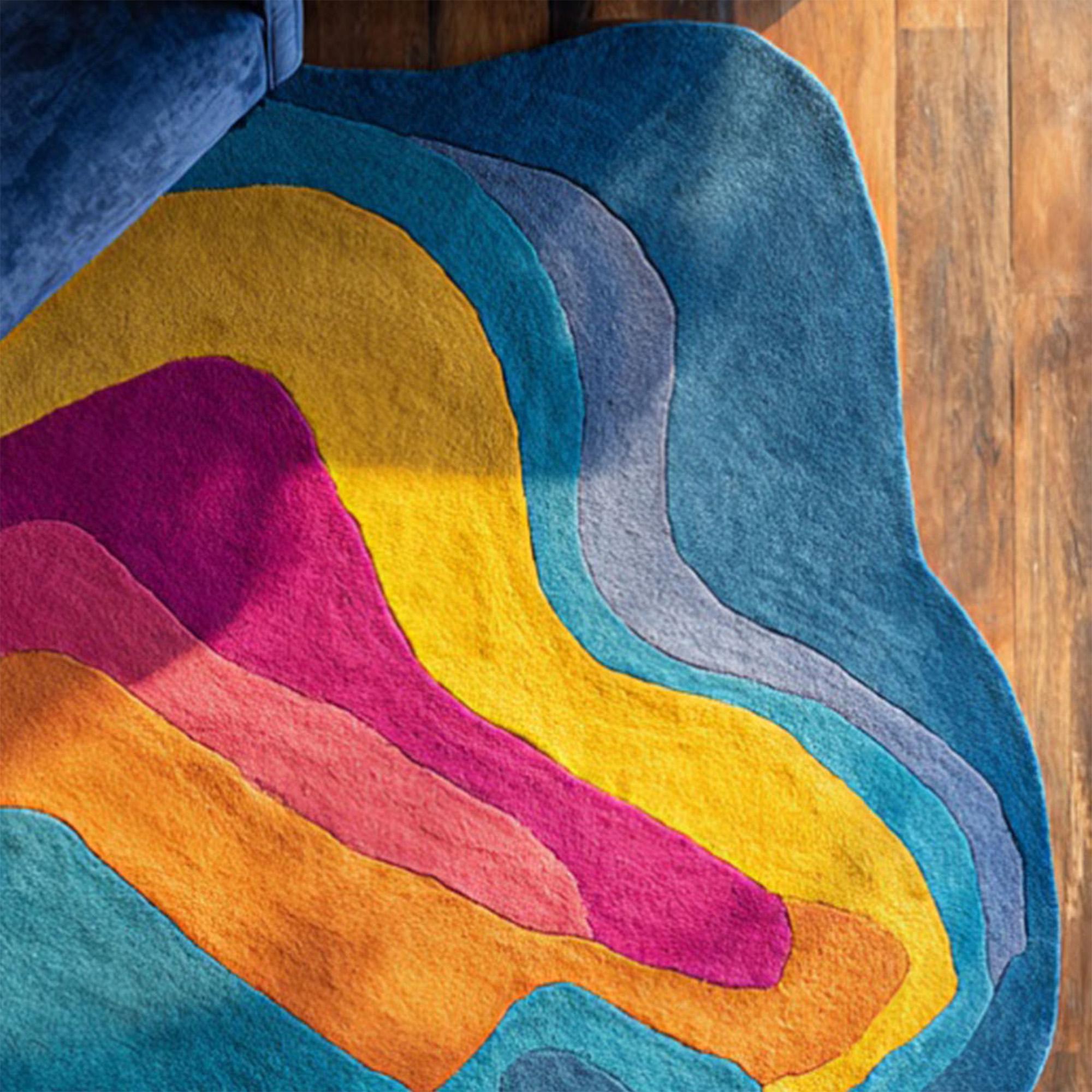 Colorful Rug Design Colorful Abstract Modern Area Rug – Vibrant Artistic Living Room Carpet ...