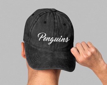 ヴィンテージ ピッツバーグ・ペンギンズ ハット、レトロな NHL キャップ、90 年代アイスホッケーチームグッズ、スポーツギフト
