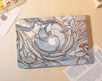 Stained Glass Floral Macbook Case for 2025 M5 Pro 14 A3434,Macbook Air 15/13/11",Macbook Pro 13/14/15/16 M1 M2 M3 2024 2023 2022 Laptop Case