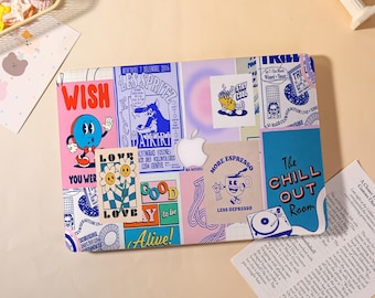Trendy Collage Macbook Case for 2025 M5 Pro 14 A3434,Macbook Air 15/13/11",Macbook Pro 13/14/15/16 M1 M2 M3 2024 2023 2022 Laptop Cover
