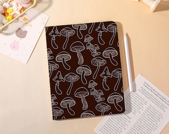 Brown Mashroom Graffiti iPad Case for iPad Pro 2025-13/11",iPad Air 7/6/5th,iPad Mini 7/6/5th Cover,Custom iPad Case with Pencil Holder,Gift