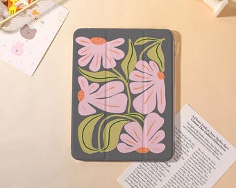 Fancy Floral Series iPad Case for iPad Pro 2025-13"/11",iPad Air 7/6/5th,iPad Mini 7/6/5th Cover,Custom iPad Case with Apple Pencil Holder