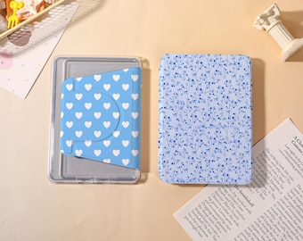 Fresh Blue Series Detachable Kindle Case with Clear Back,Kindle PaperWhite 12/11/10 Magnetic Case,Kindle Colorsoft Case,Minimalist Gift