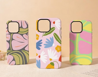 Floral Series Tough Phone Cover for iPhone 17 Pro/ProMax 16 16e 15 14 13 Tough Case,Glossy/Matte iPhone Air SE XS XR Mini Magsafe Case,Gift