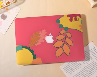 Pink Fall Leaves Macbook Case for 2025 M5 Pro 14 A3434,Macbook Air 15/13/11",Macbook Pro 13/14/15/16 M1 M2 M3 2024 2023 2022 Laptop Case