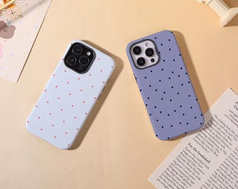 Polka Dots Series Tough Phone Cover for iPhone 17 Pro/ProMax 16 16e 15 14 13,Glossy/Matte iPhone Air SE XS XR Mini Magsafe Case