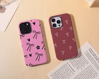 Colorful Bows Tough Phone Cover for iPhone 17 Pro/ProMax 16 16e 15 14 13 Tough Case,Glossy/Matte iPhone Air SE XS XR Mini Magsafe Case,Gift