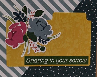 Sharing in Your Sorrow Floral Sympathy Card