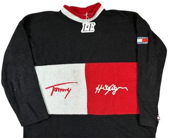 Tommy Hilfiger jaren 90 fleece-sweater voor heren, maat L