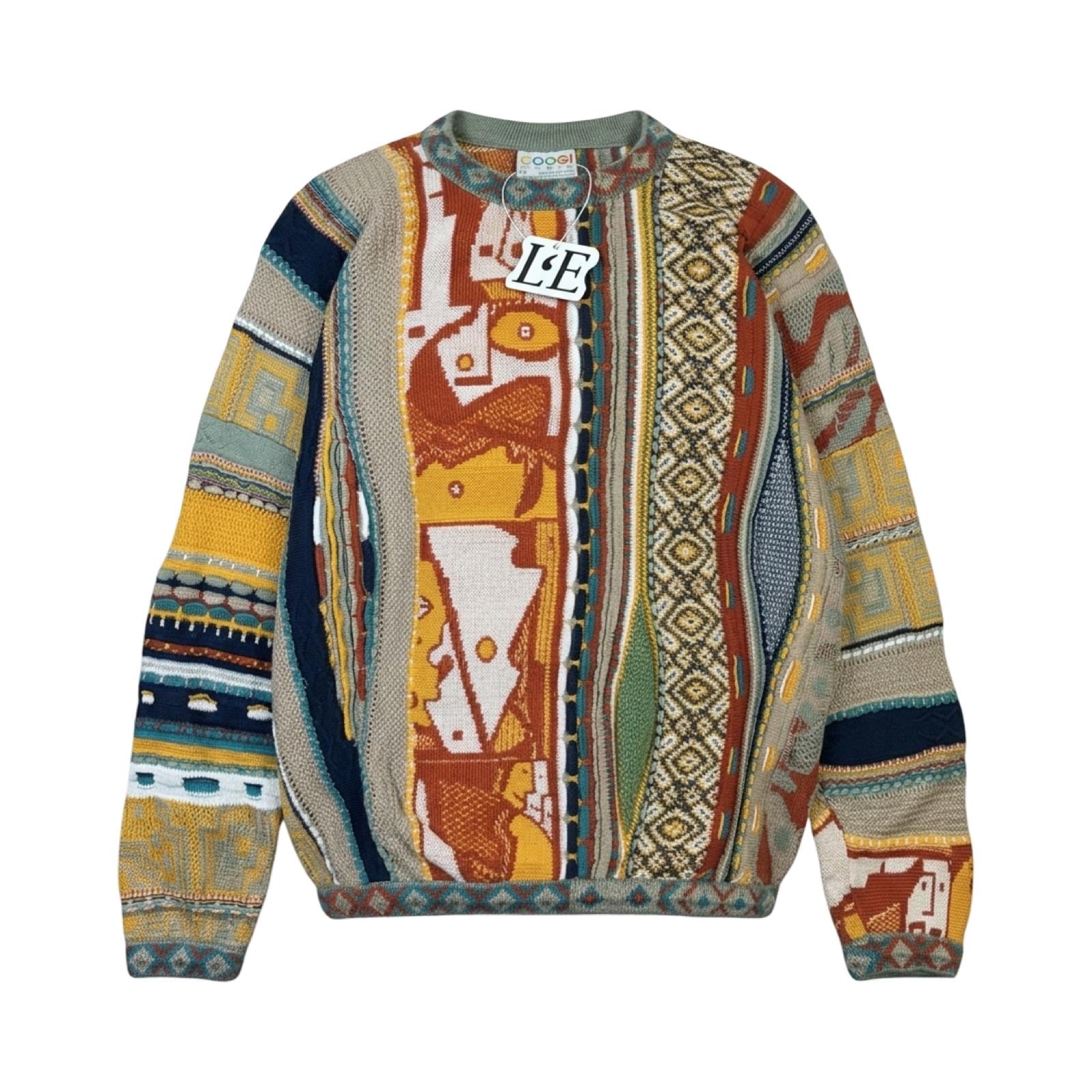 Vintage Mens 1990s COOGI Australia 3D Knit Abstract Sweater Size M