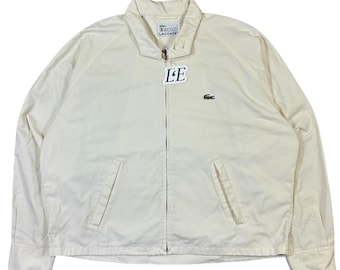 Men’s Lacoste IZOD Vintage 90s Harrington White Jacket Size XL