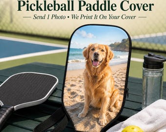 Capa personalizada para raquete de pickleball com foto, capa dupla face com impressão fotográfica, presente personalizado para jogadores de pickleball, capa acolchoada macia.
